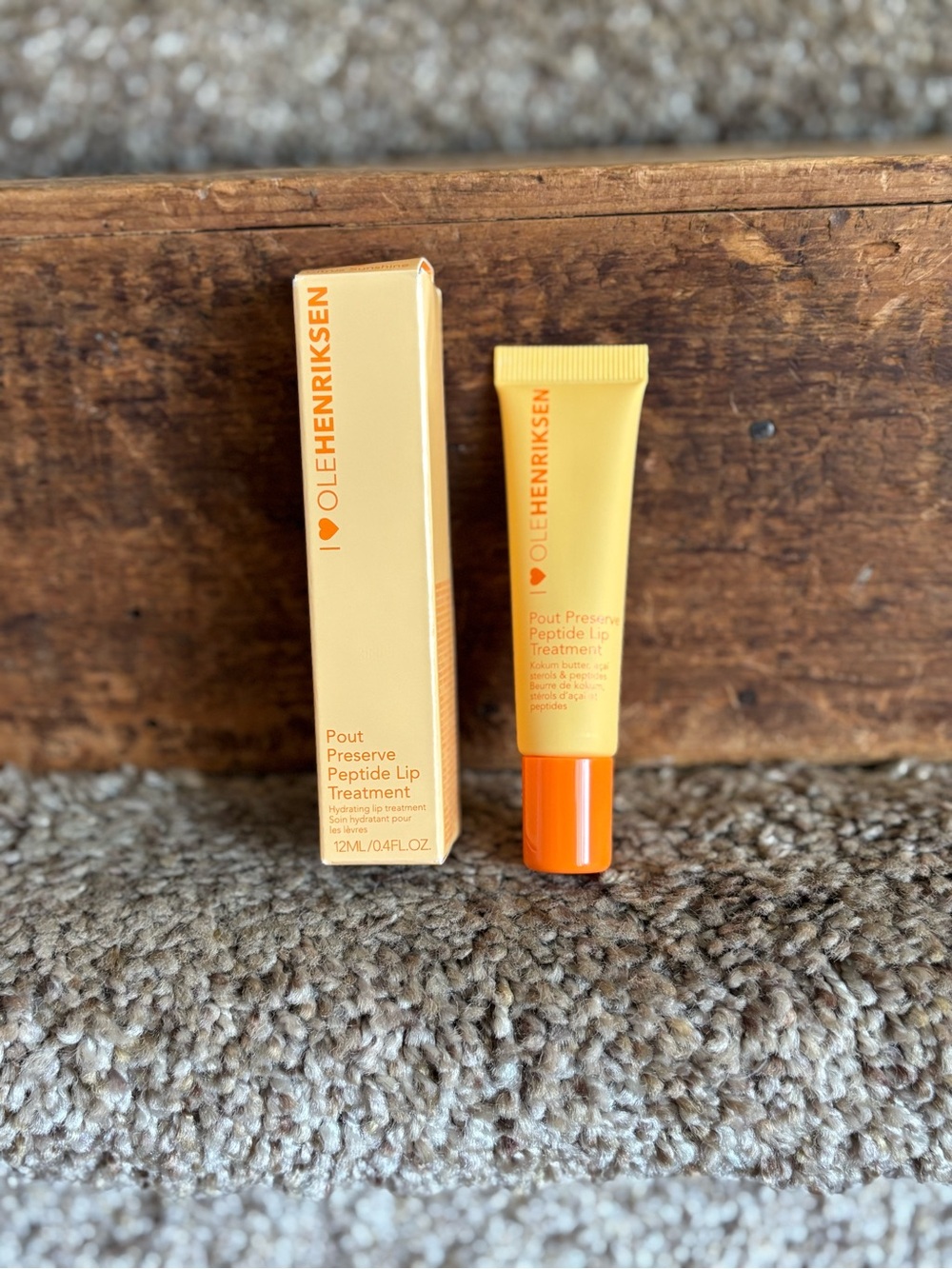 Ole Henriksen Pout Preserve Peptide Lip Treatment - Yellow & Orange Packaging